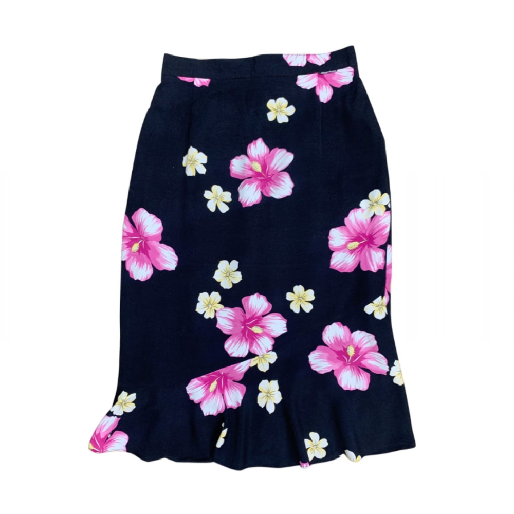 Spódnica midi w hawajskie kwiaty XS
