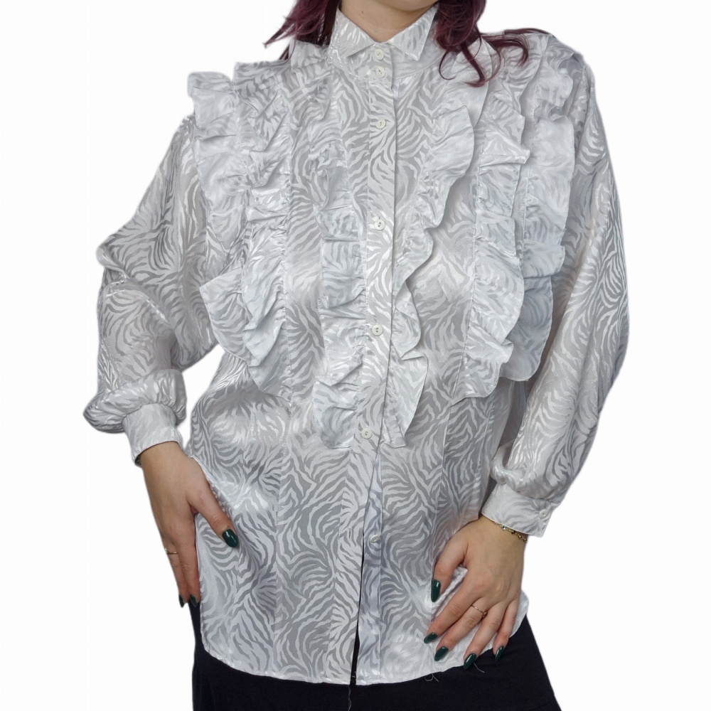 Koszula z żabotem 80s XL