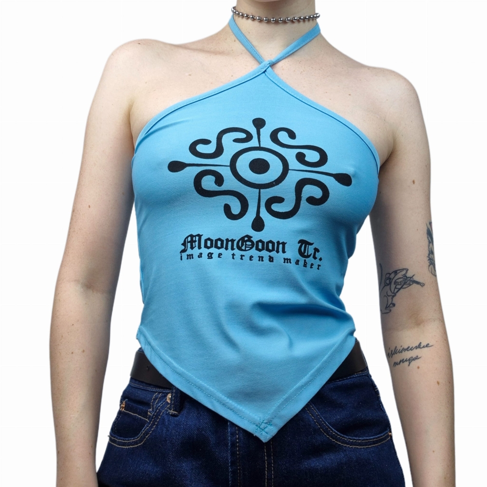 Asymetryczny halter top XXS-S