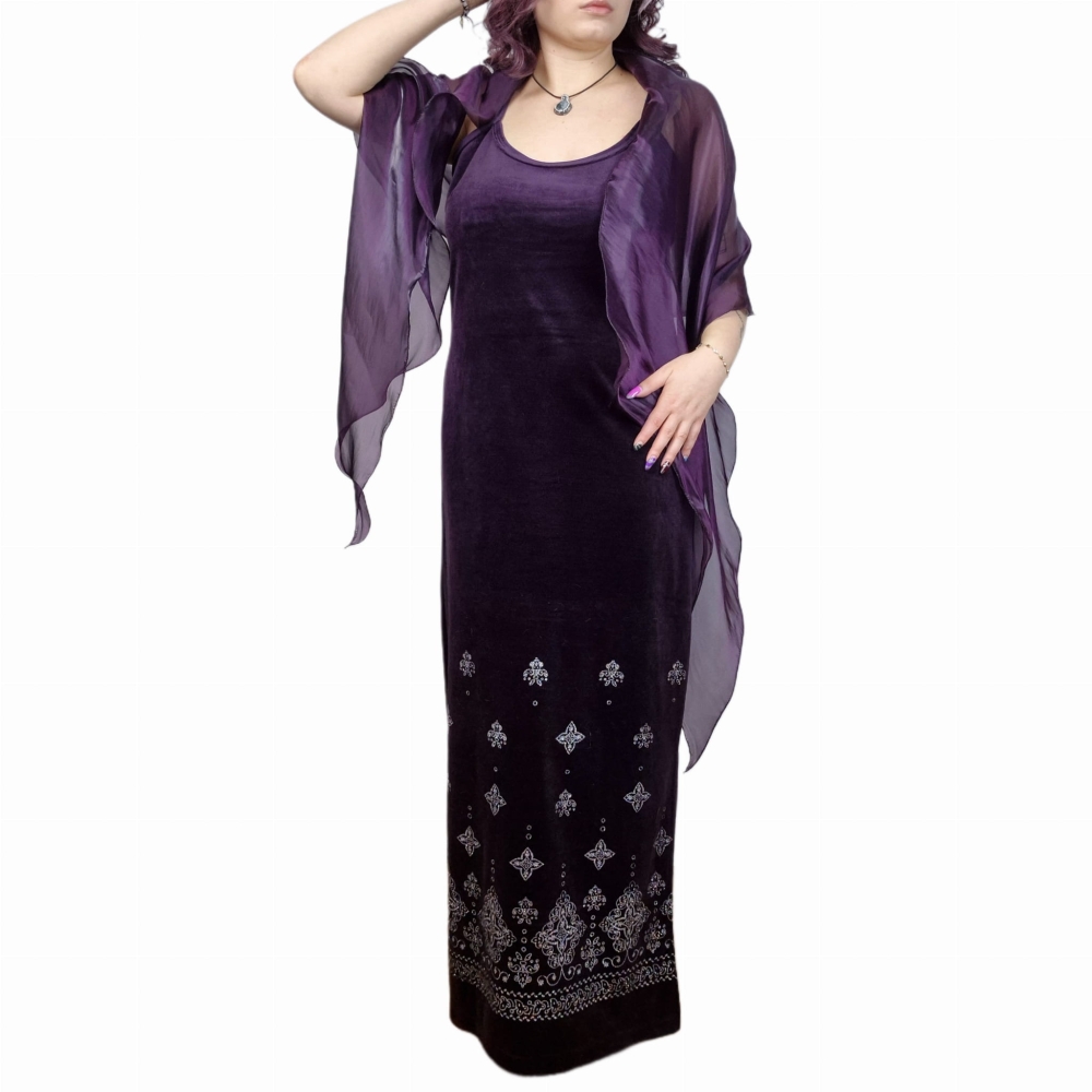 Nowa welurowa suknia maxi XL