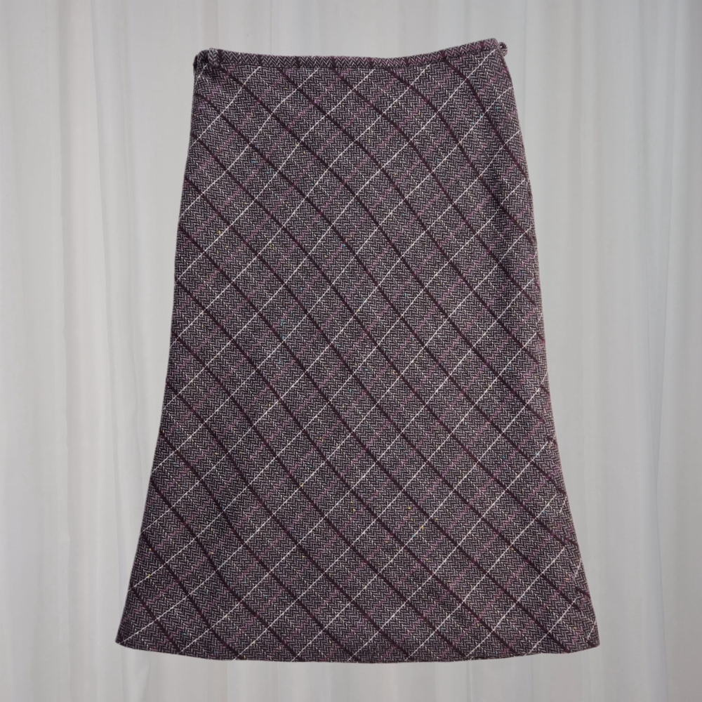 Spódnica midi w kratę 70% wełna S/M