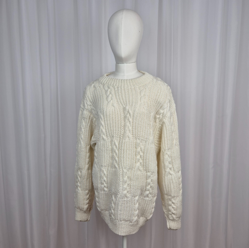 Gruby sweter crewneck męskie M/L
