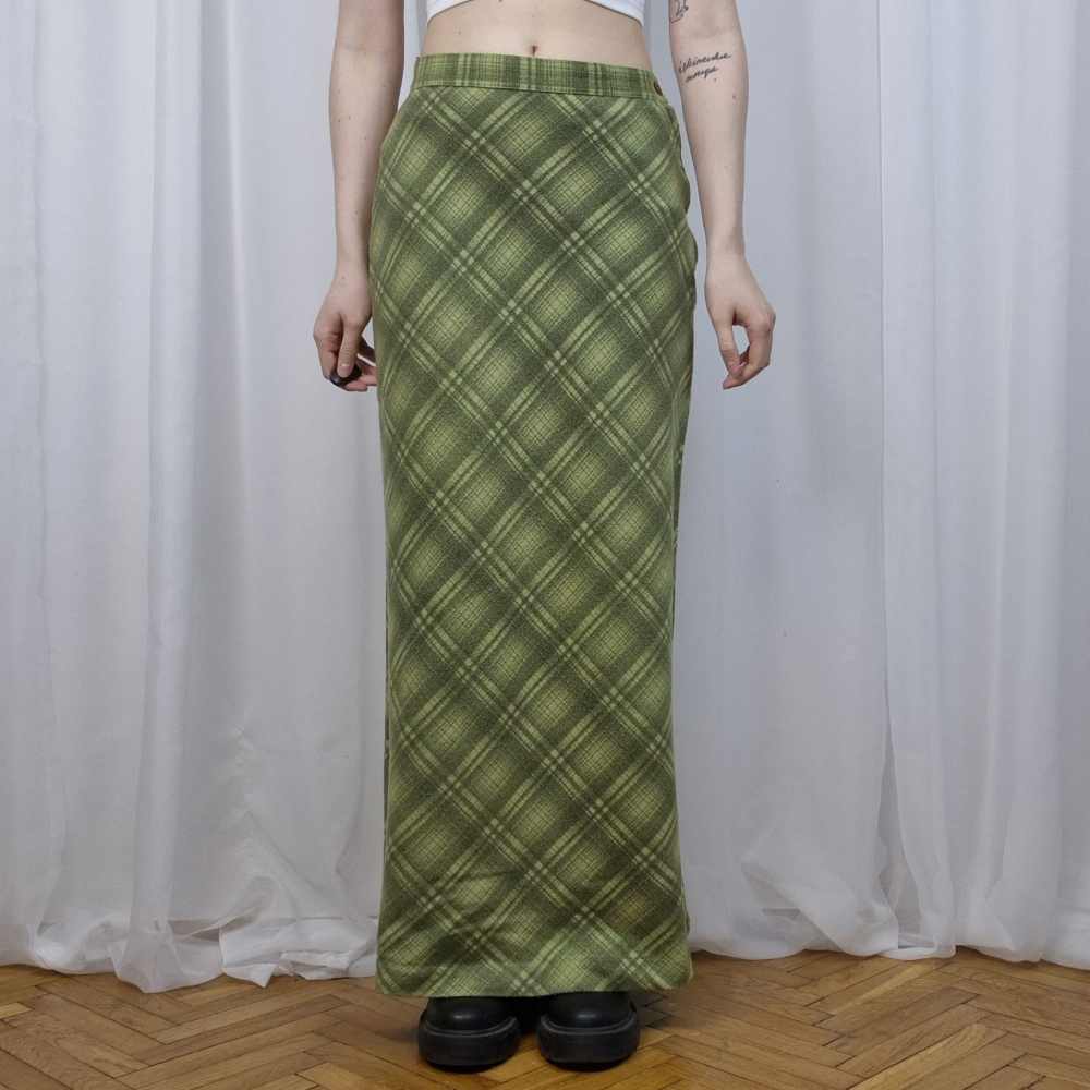 Spódnica maxi w kratę S