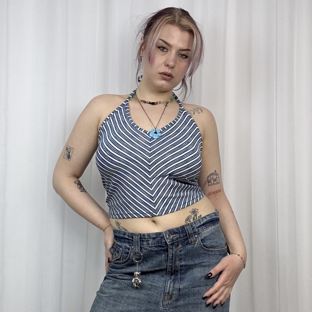 Halter top w paski L