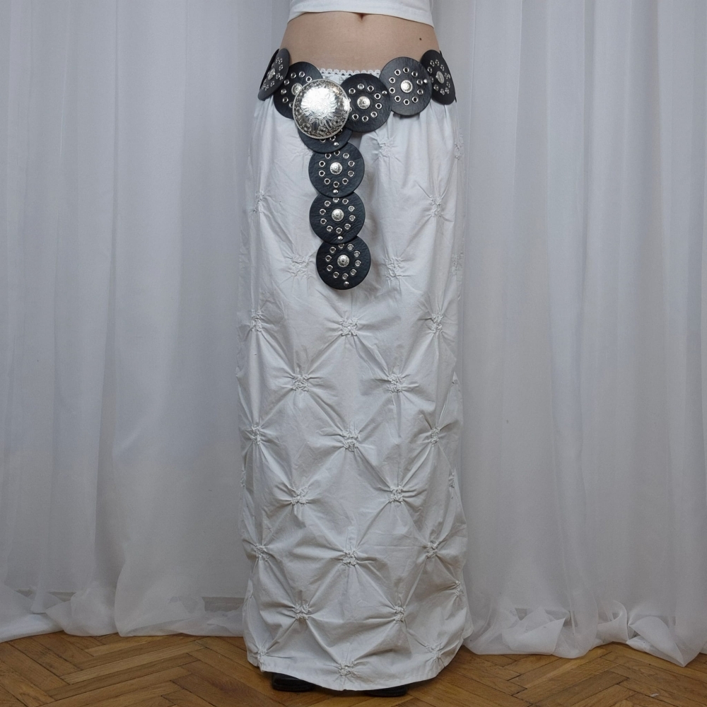 Marszczona spódnica maxi 100% bawełna upcycling M-XL
