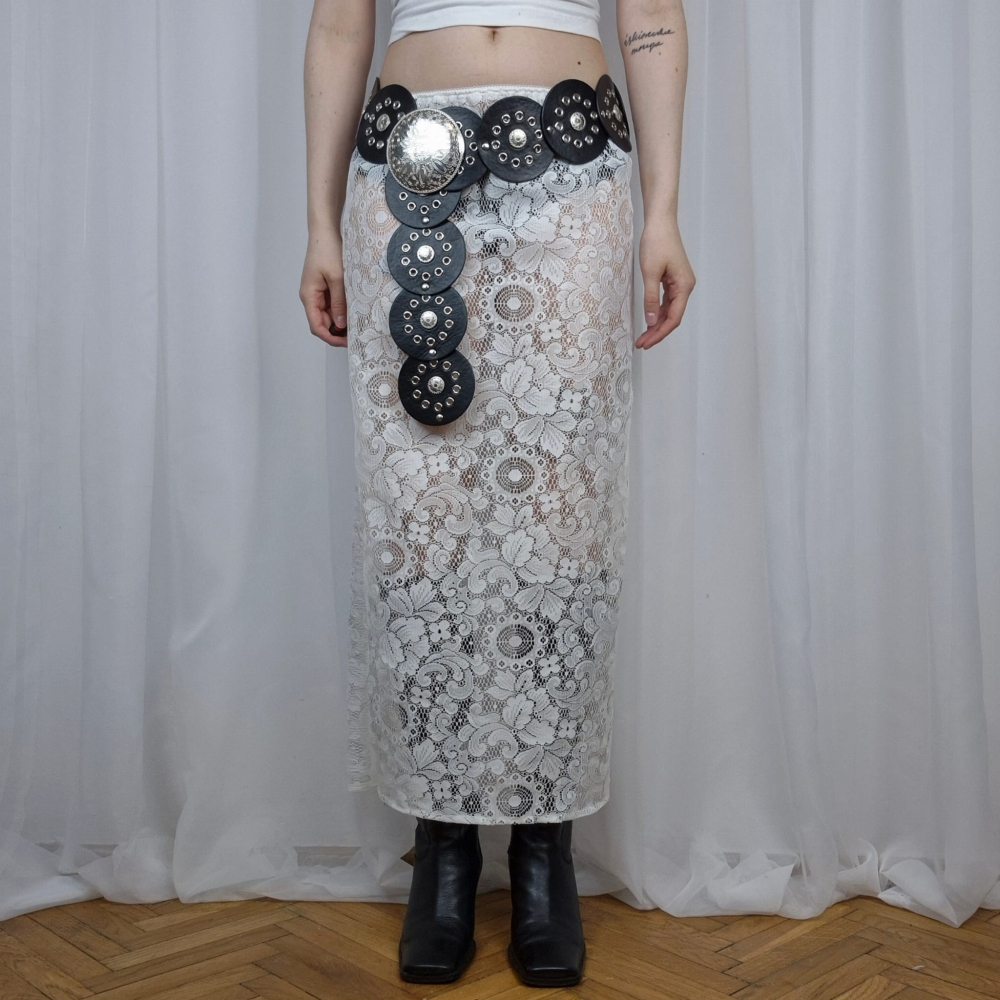 Koronkowa spódnica maxi upcycling XS/S
