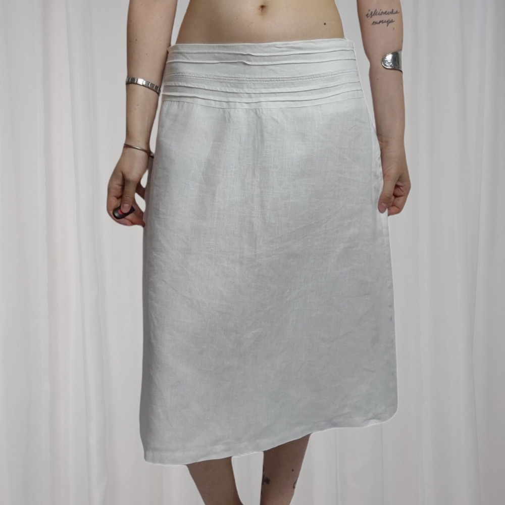 Lniana spódnica midi M/L 