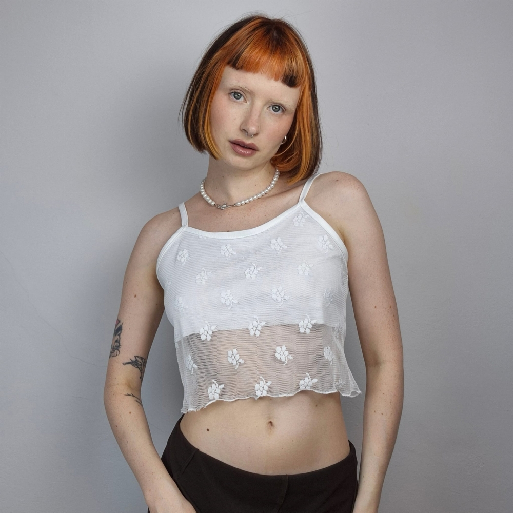 Koronkowy crop top S