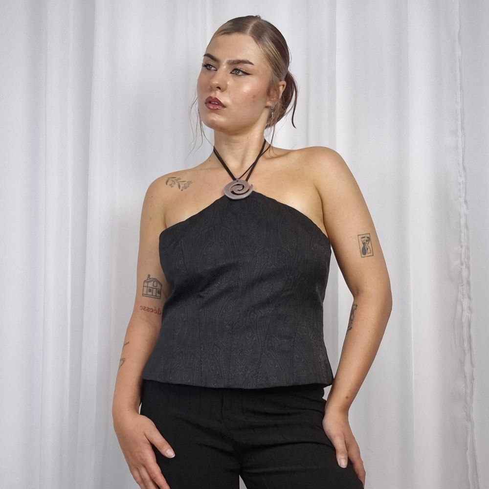 Żakardowy top gorsetowy XL
