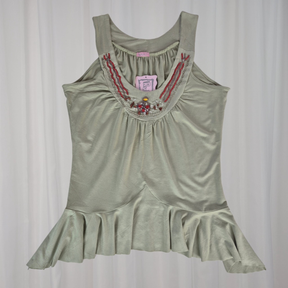 Nowy top wyszywany koralikami L-XL