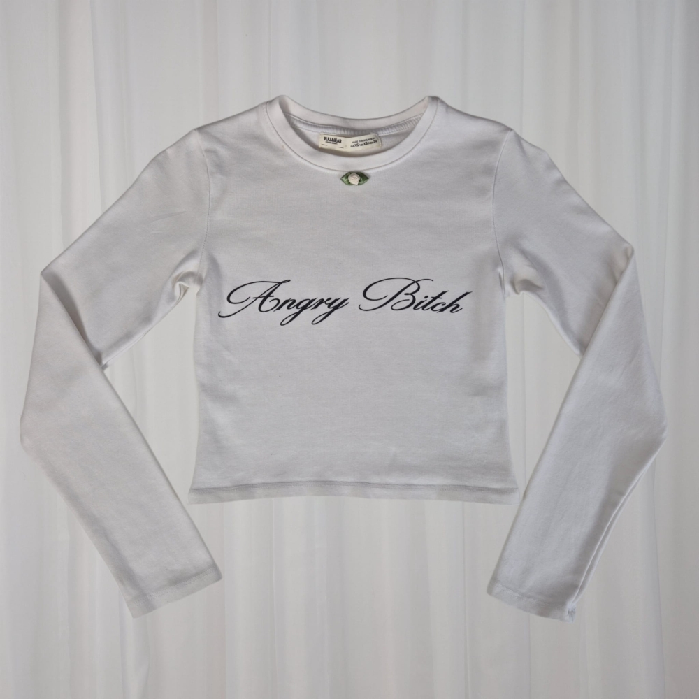 Crop top longsleeve Angry Bitch XXS-XS