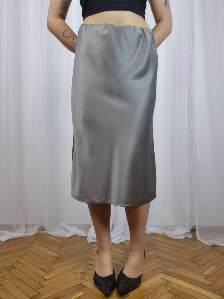 Satynowa spódnica midi L