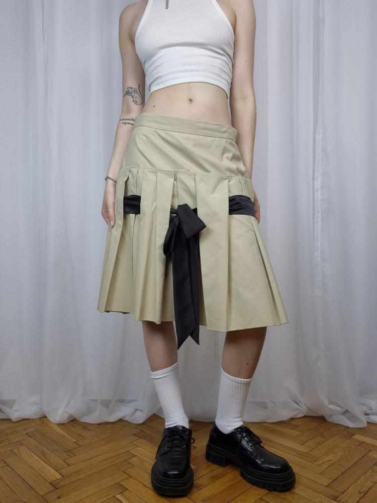 Nowa plisowana spódnica midi Valentino bawełna jedwab S/M