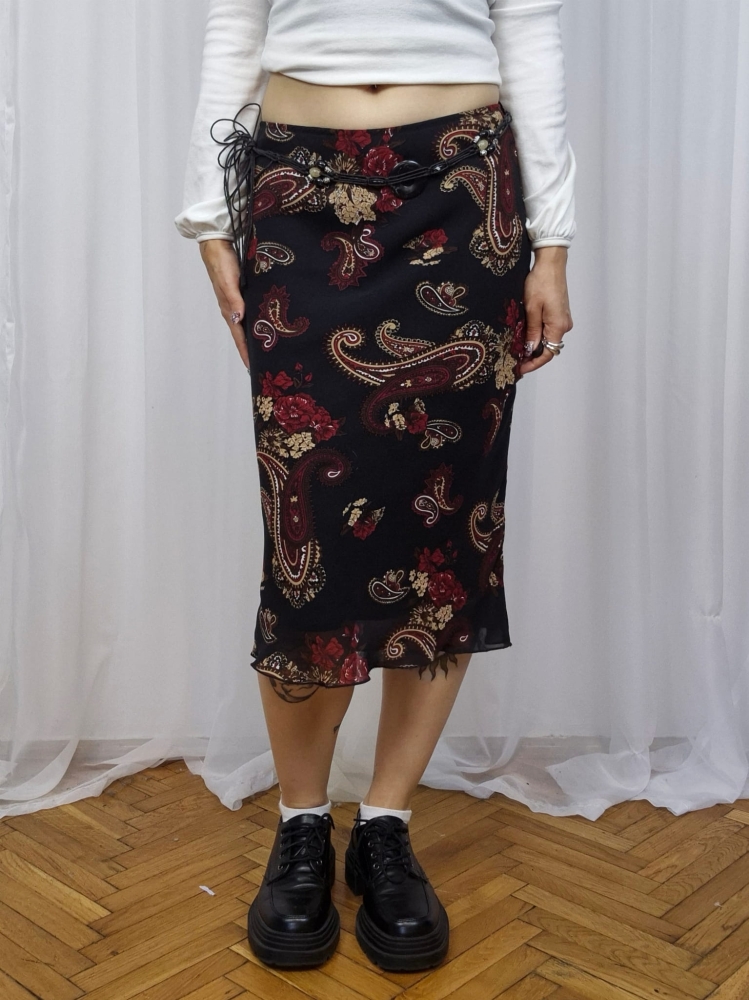 Spódnica midi paisley print wiskoza S-M