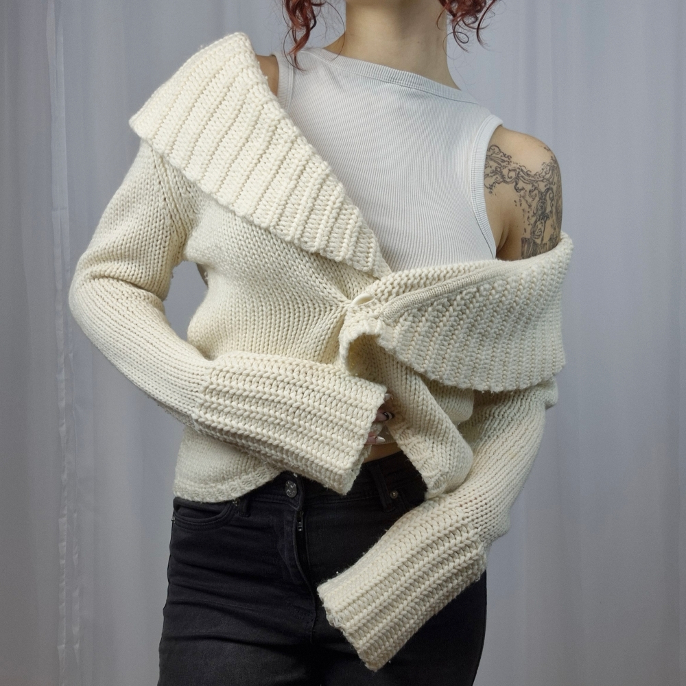 Sweter kardigan 50% wełna L-XL
