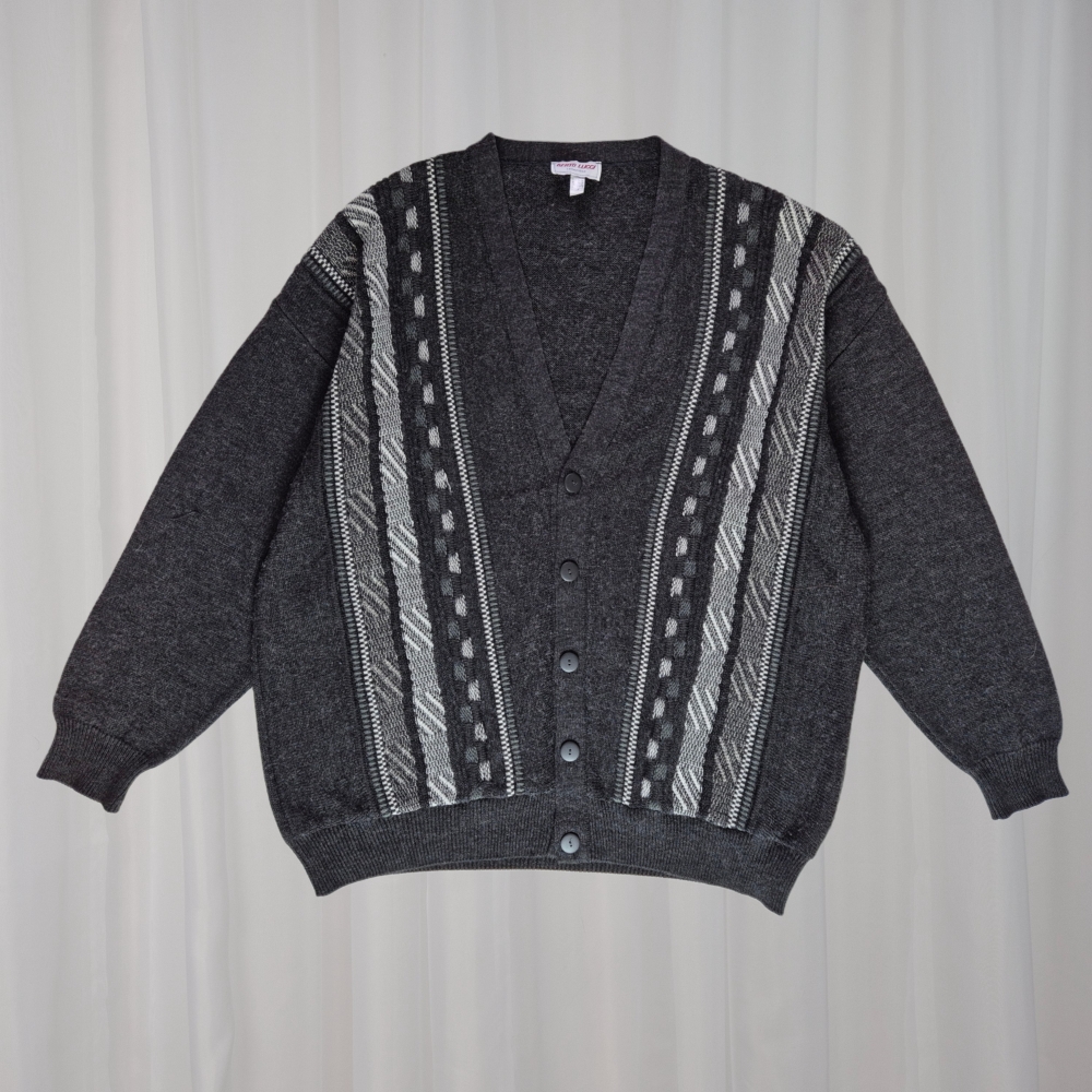 Dziadkowy sweter kardigan 30% wełna XXL