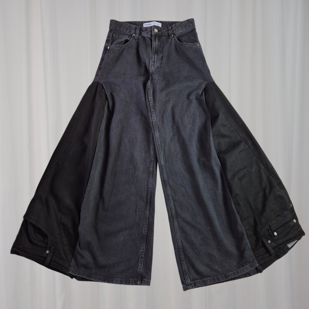 Jeansy ultra baggy upcycling M petite