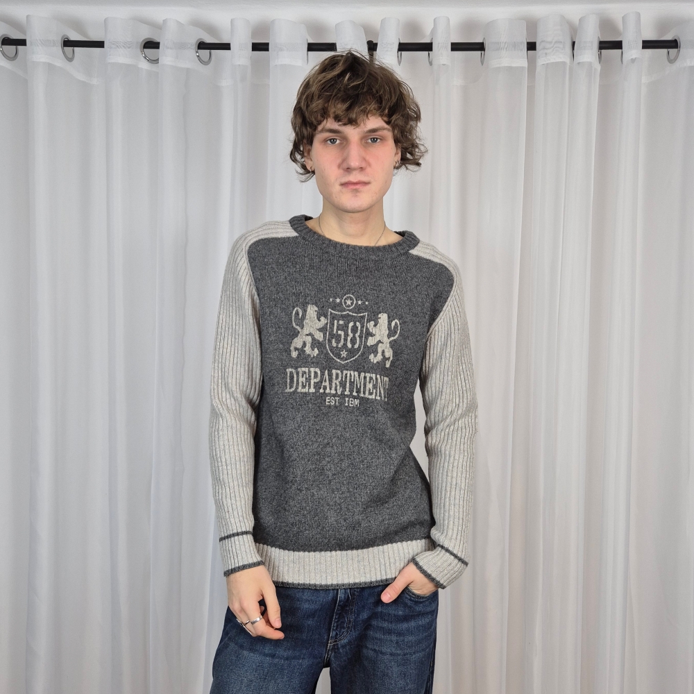 Sweter crewneck z nadrukiem męskie M/L