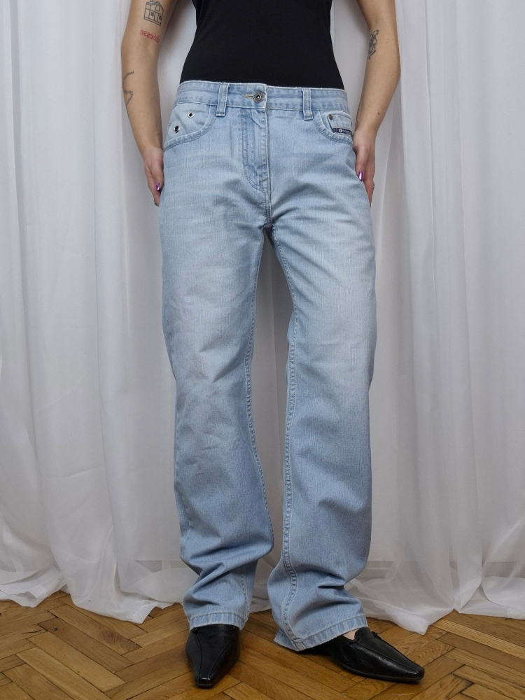 Proste jeansy Diesel z nitami upcycling M/L