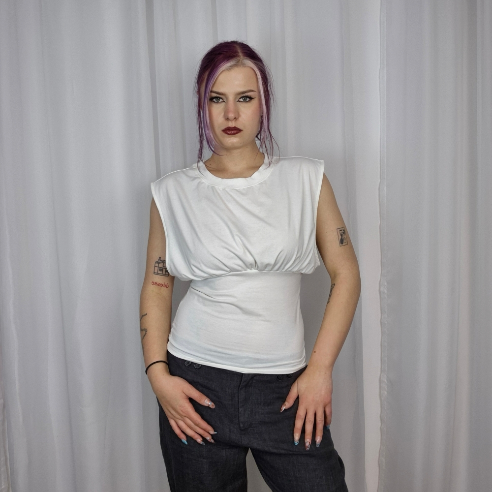 Taliowany top nietoperz upcycling XL