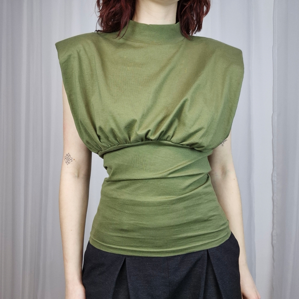 Taliowany top nietoperz upcycling XS-M