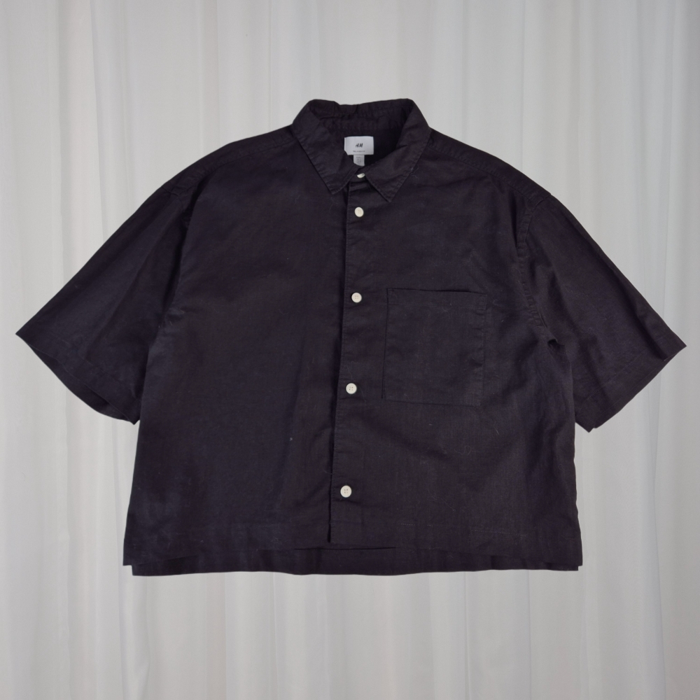 Lniana koszula cropped L/XL