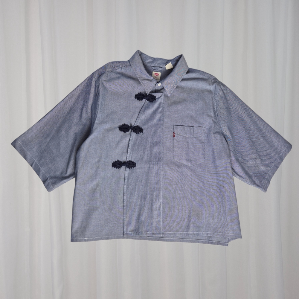 Orientalna koszula boxy upcycling Levi's L/XL