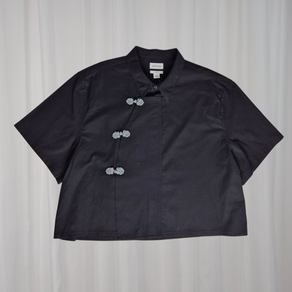 Orientalna koszula boxy Calvin Klein upcycling XL