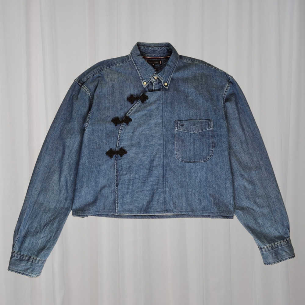 Orientalna koszula boxy Tommy Hilfiger upcycling XL