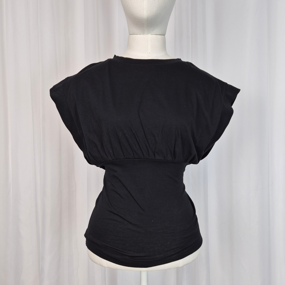Nowy taliowany top nietoperz upcycling XS-S