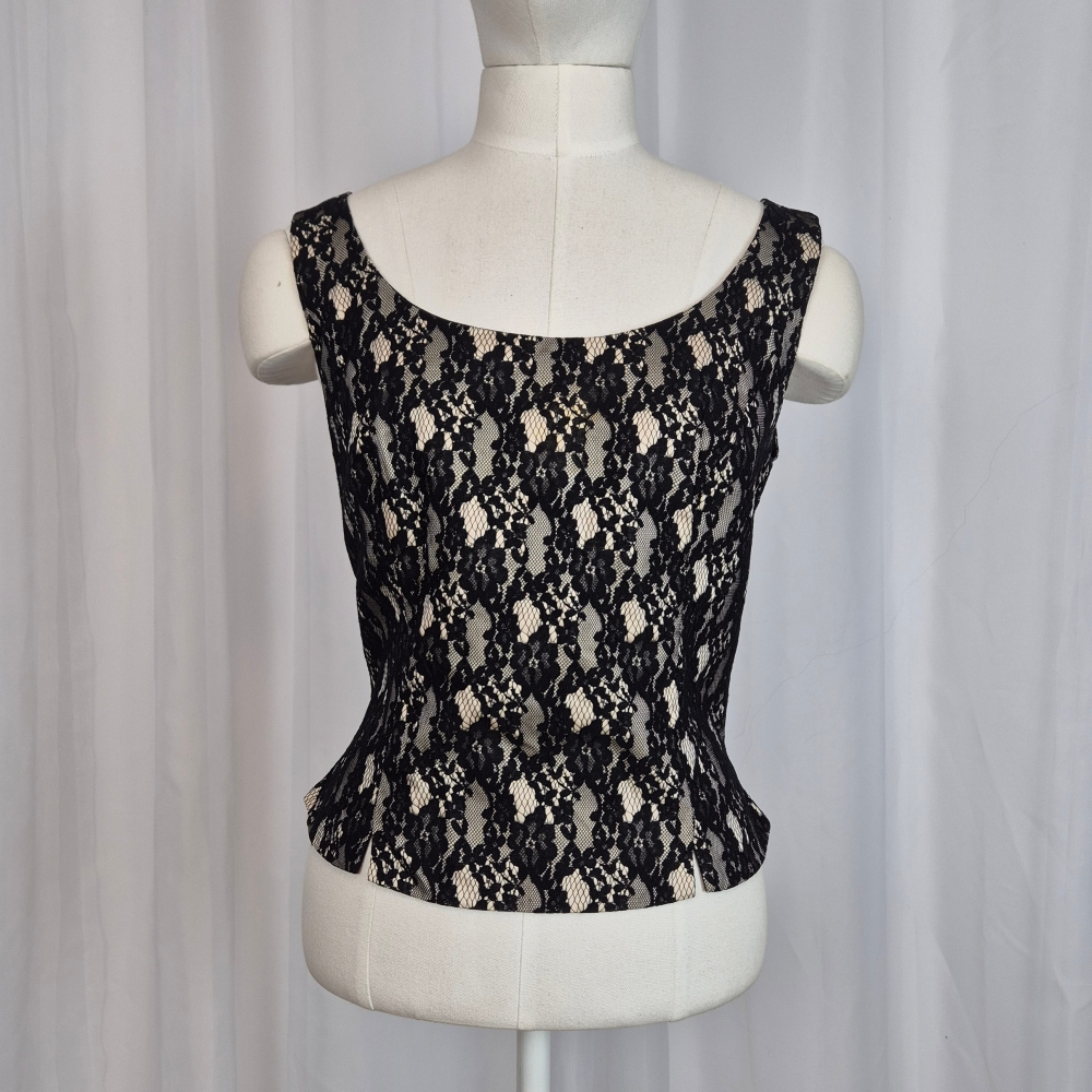 Koronkowy top gorsetowy acetat M/L